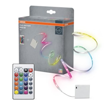Osram - LED RGB dæmpbar LED-bånd FLEX BATTERY 5m LED/5W/4xAA + fjernbetjening