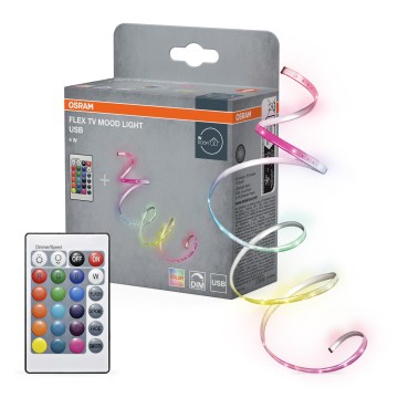 Osram - LED RGB dæmpbar LED-bånd FLEX TV MOOD 1,5m LED/4W/5V + fjernbetjening