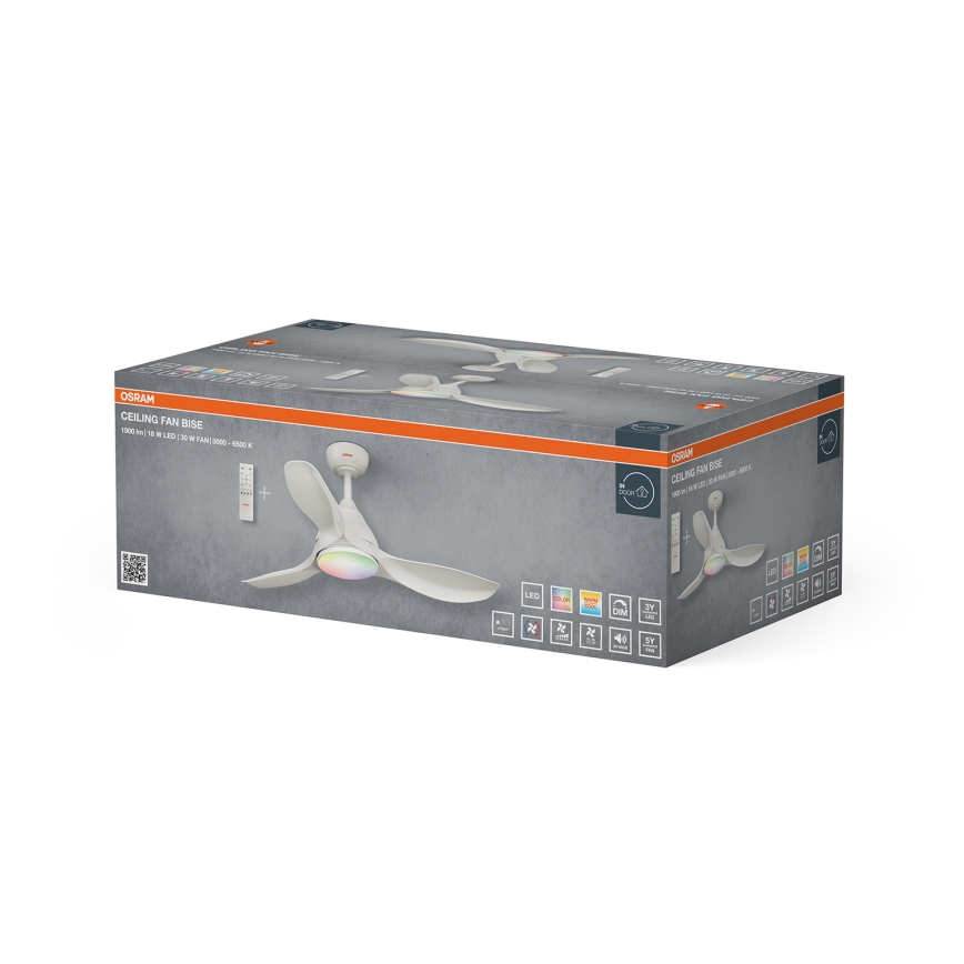 Osram - LED RGB dæmpbar loftventilator NORDES LED/18W/230V 3000-6500K + fjernbetjening