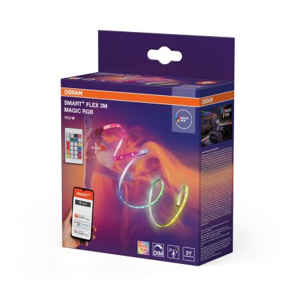 Osram - LED RGB dæmpbar strimmel SMART+ MAGIC FLEX 3m LED/15,5W/230V Wi-Fi + fjernbetjening
