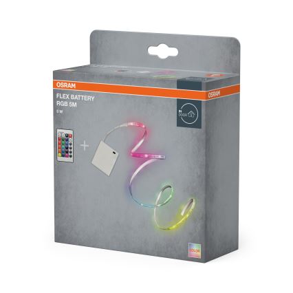 Osram - LED RGB dæmpbar LED-bånd FLEX BATTERY 5m LED/5W/4xAA + fjernbetjening