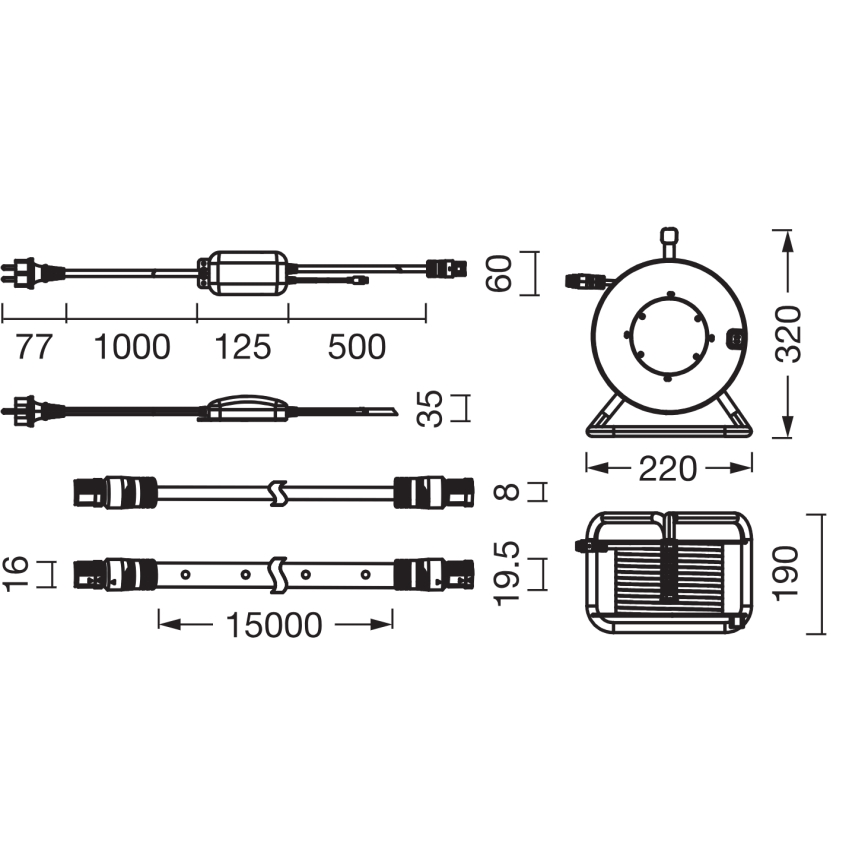 Osram - LED RGB dæmpbar udendørs LED-strip FLEX 15m LED/100W/230V IP65 + fjernbetjening