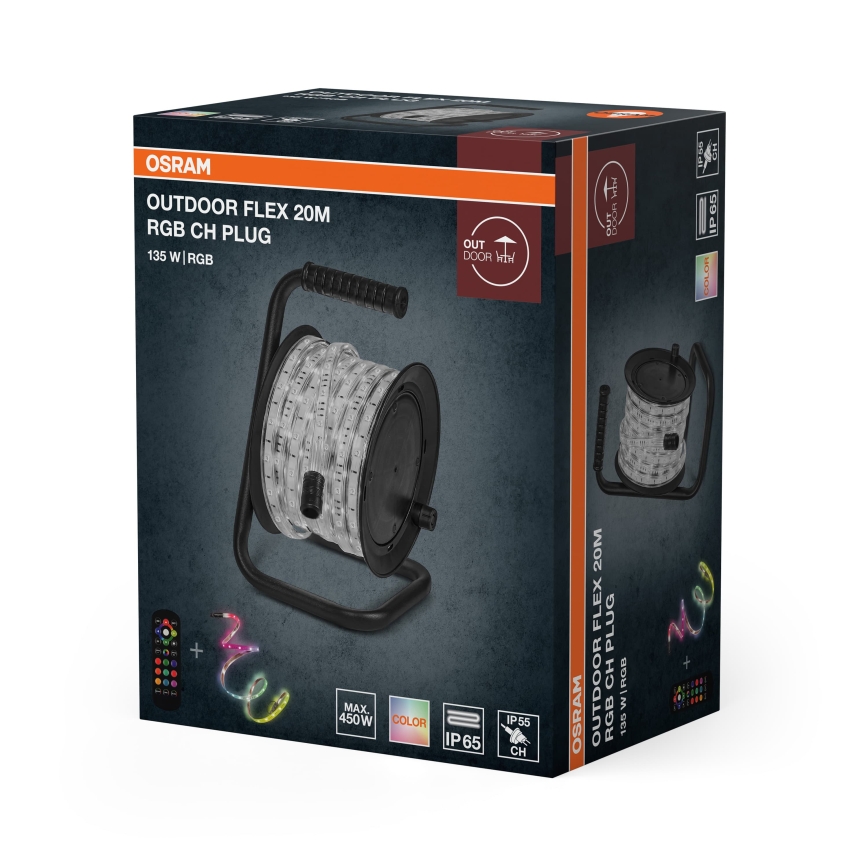 Osram - LED RGB dæmpbar udendørs LED-lysbånd FLEX 20m LED/135W/230V IP65 + fjernbetjening