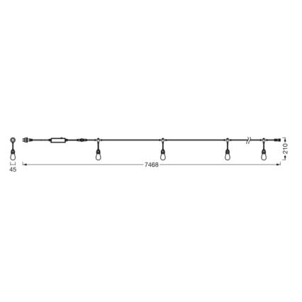 Osram - LED RGB Dæmpbar udendørs lyskæde SMART+ STRING 12xLED/230V 7,47m IP44 Wi-Fi