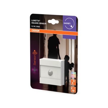Osram - LED RGB orienteringslampe til stikkontakt med sensor LUNETTA LED/0,3W/230V