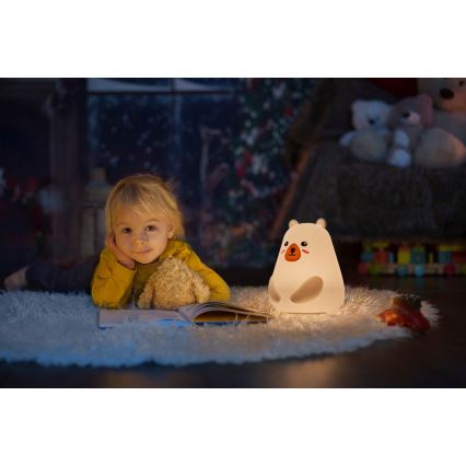 Osram - LED RGBW Dæmpbar børnenatlampe med berøringsfunktion NIGHTLUX BEAR LED/0,7W/3,7V 1200 mAh hvid