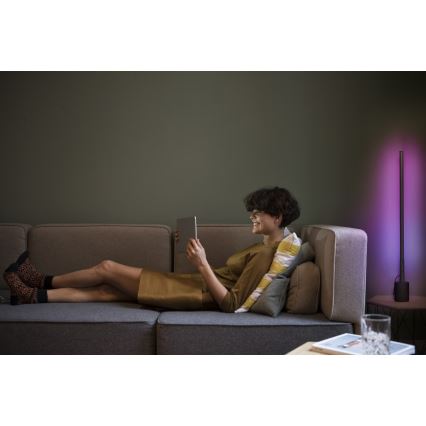 Osram - LED RGBW Dæmpbar gulvlampe SMART+ FLOOR LED/8W/230V 2700-6500K Wi-Fi sort + fjernbetjening