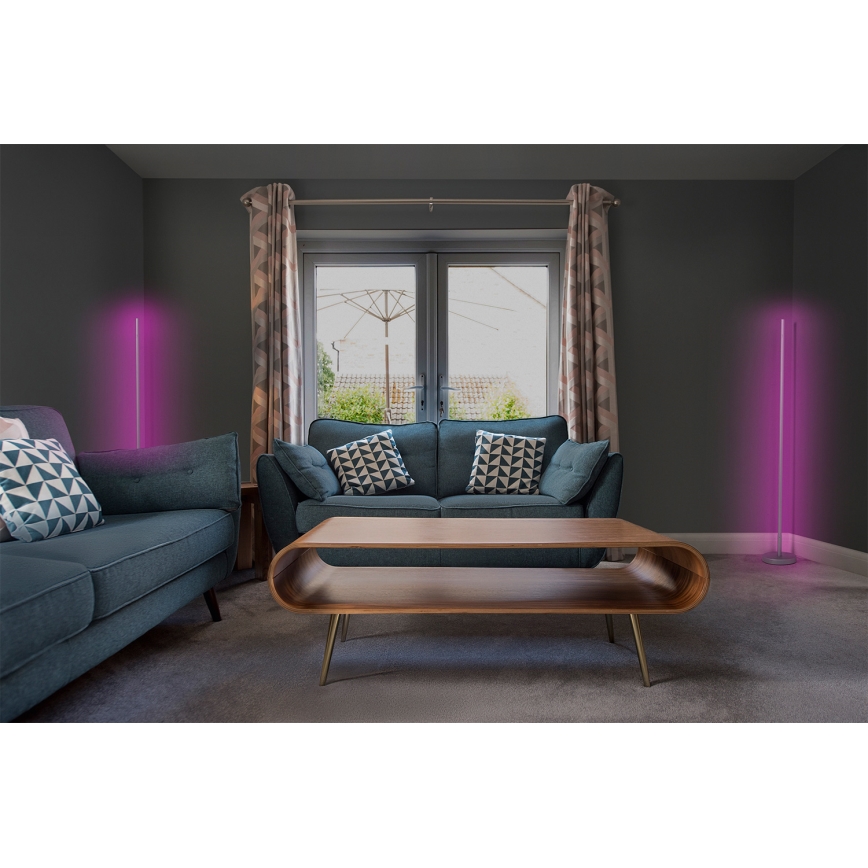 Osram - LED RGBW dæmpbar gulvlampe SMART+ MAGIC LED/11,5 W/230 V 2700–6500 K sølvfarvet Wi‑Fi + fjernbetjening