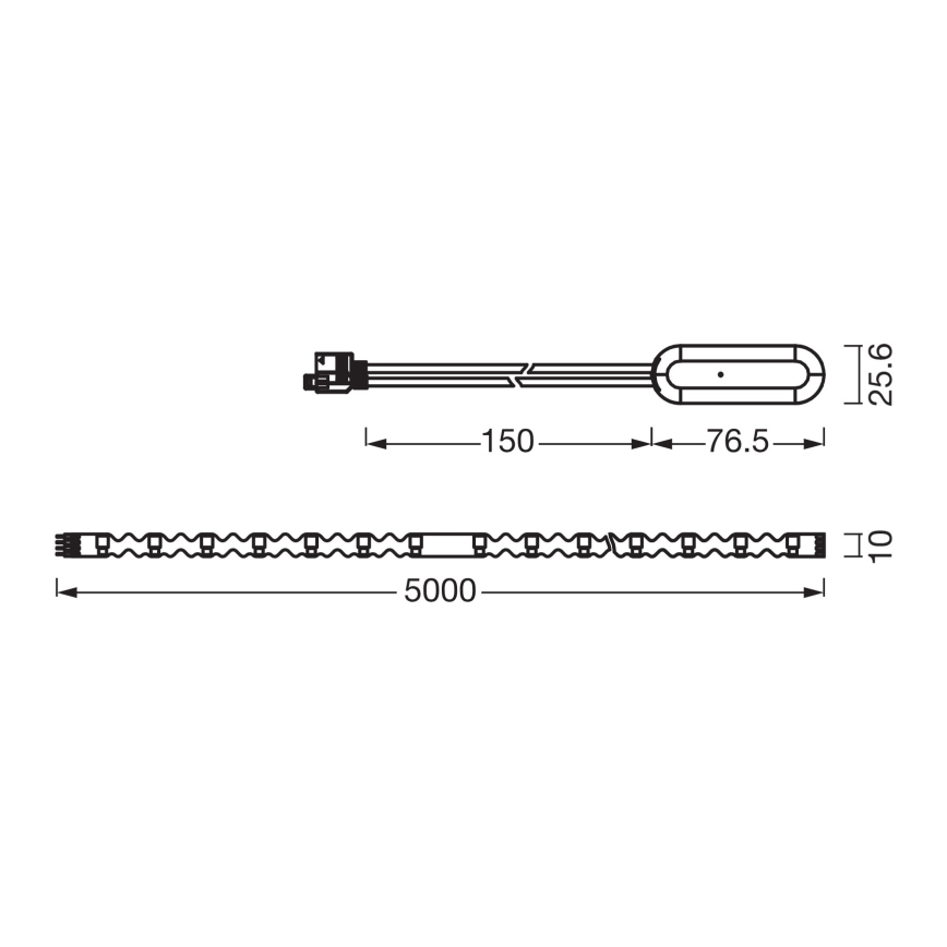 Osram - LED RGBW dæmpbar LED-strip FLEX 5m LED/10W/230V + fjernbetjening
