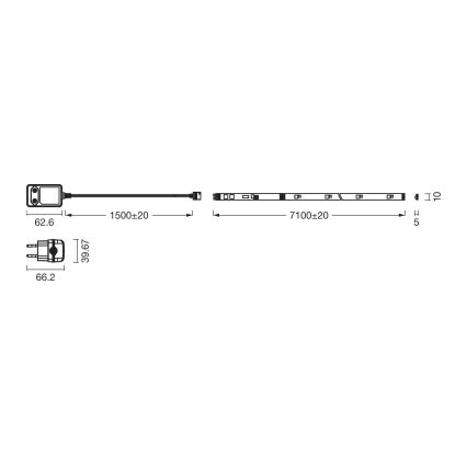 Osram - LED RGBW dæmpbar LED-strip FLEX 7m LED/18W/230V + fjernbetjening