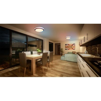 Osram - LED RGBW dæmpbar loftlampe SMART+ MAGIC LED/38W/230V Ø 49 cm sort 2700-6500K Wi-Fi