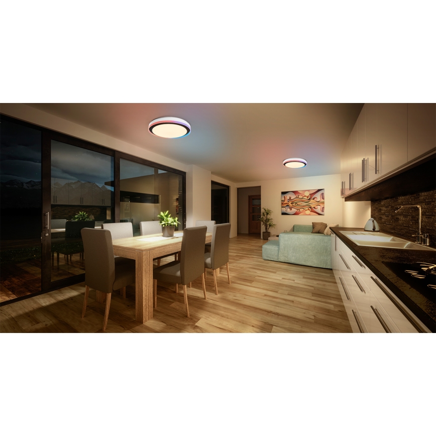 Osram - LED RGBW dæmpbar loftlampe SMART+ MAGIC LED/38W/230V Ø 49 cm sort 2700-6500K Wi-Fi