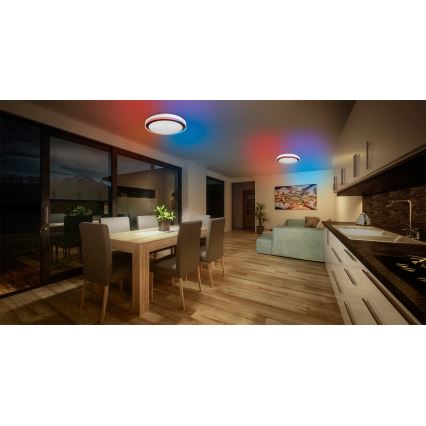 Osram - LED RGBW dæmpbar loftlampe SMART+ MAGIC LED/38W/230V Ø 49 cm sort 2700-6500K Wi-Fi
