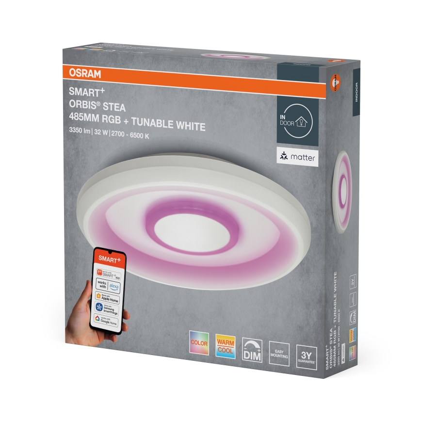 Osram - LED RGBW dæmpbar loftlampe SMART+ STEA LED/32W/230V Ø 48,5 cm 2700-6500K Wi-Fi