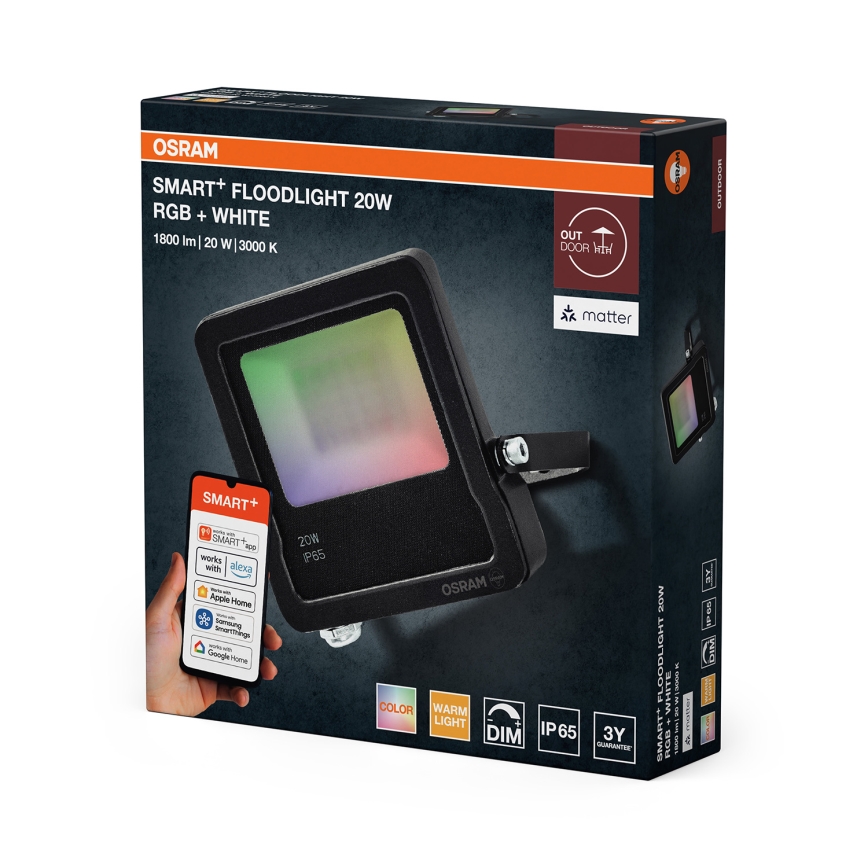 Osram - LED RGBW dæmpbar reflektor SMART+ FLOODLIGHT LED/20W/230V IP65 Wi-Fi