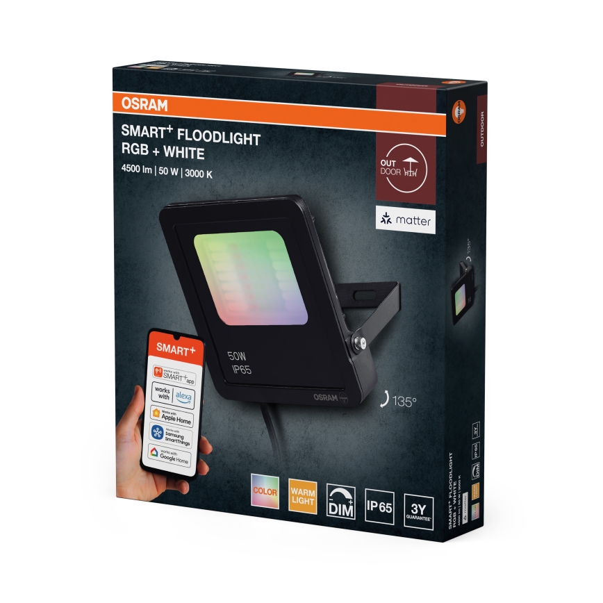 Osram - LED RGBW dæmpbar projektør SMART+ FLOODLIGHT LED/50W/230V IP65 Wi-Fi