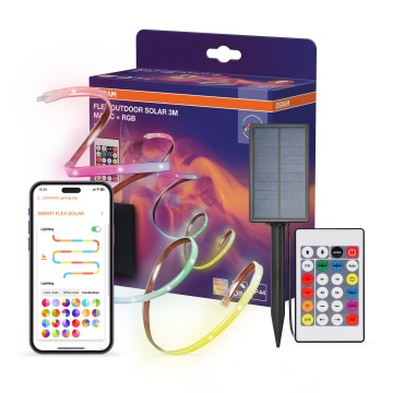 Osram - LED RGBW dæmpbar solcelledrevet LED-bånd FLEX MAGIC 3m LED/1,2W/3,7V 2000 mAh IP44 + fjernbetjening