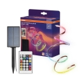 Osram - LED RGBW dæmpbar solcelledrevet LED-bånd FLEX MAGIC 5m LED/1,6W/3,7V 2000 mAh IP44 + fjernbetjening
