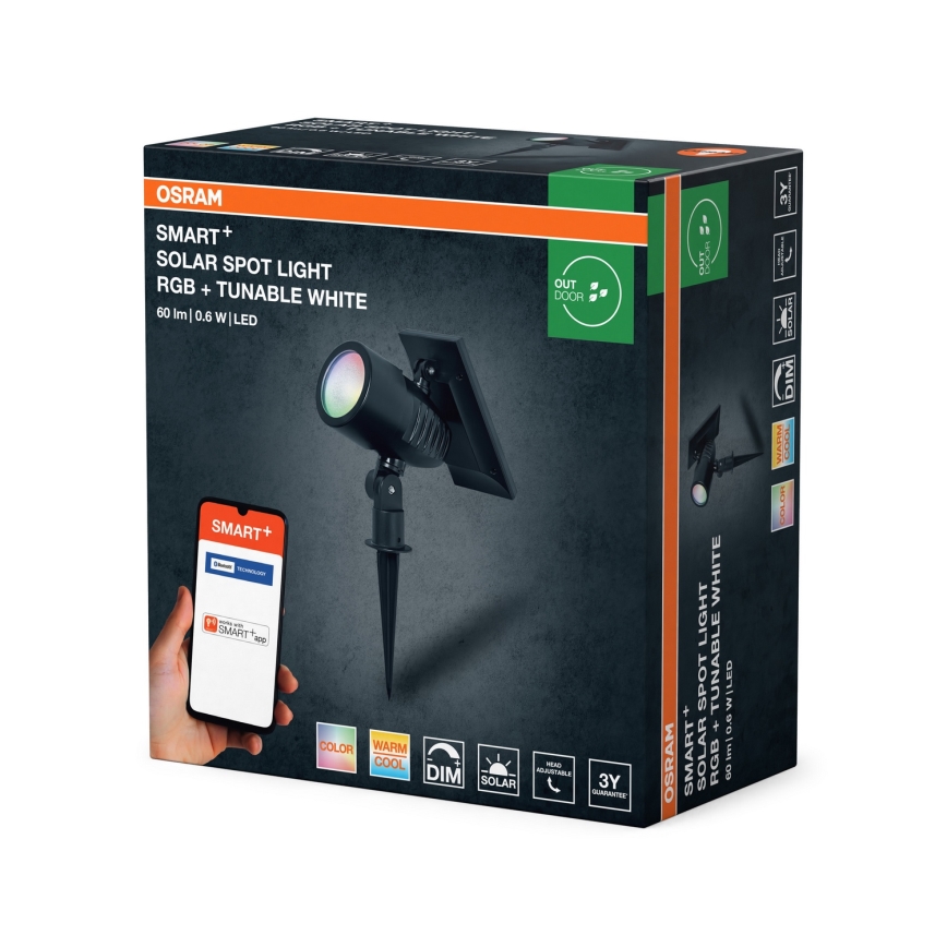 Osram - LED RGBW Dæmpbar solcellelampe SMART+ SOLAR LED/0,6W/3,7V 2000 mAh 3000-6500K IP44