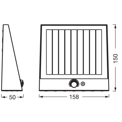 Osram - LED solcelledrevet væglampe med sensor ENDURA STYLE LED/10,2W/4,2V 2000 mAh IP54 antracit