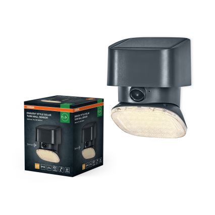 Osram - LED solcellevæglampe med sensor ENDURA STYLE LED/10,3W/4,2V 2000 mAh IP54 antracit