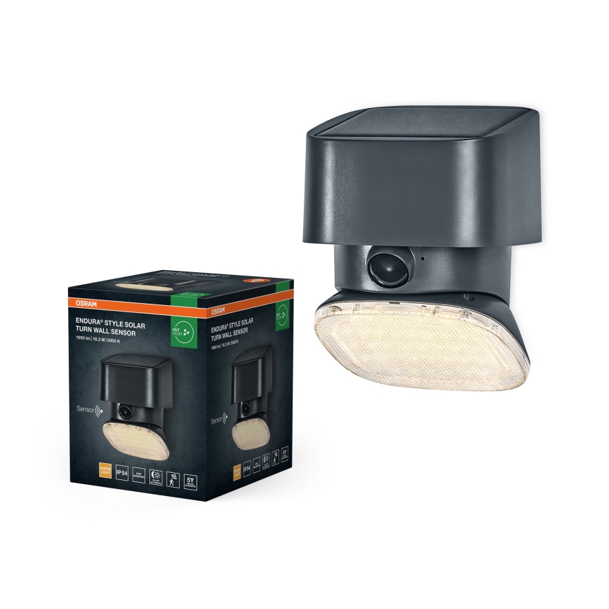 Osram - LED solcellevæglampe med sensor ENDURA STYLE LED/10,3W/4,2V 2000 mAh IP54 antracit