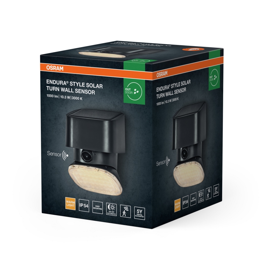 Osram - LED solcellevæglampe med sensor ENDURA STYLE LED/10,3W/4,2V 2000 mAh IP54 antracit