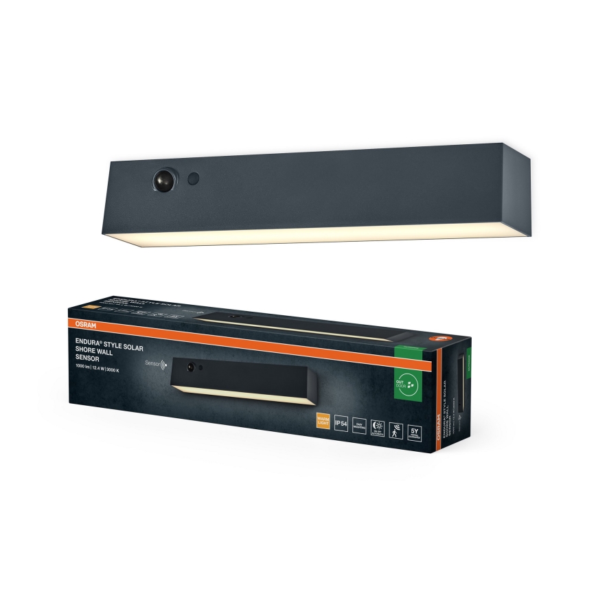 Osram - LED solcelle-væglampe med sensor ENDURA STYLE LED/12,4W/4,2V 2000 mAh IP54 antracit