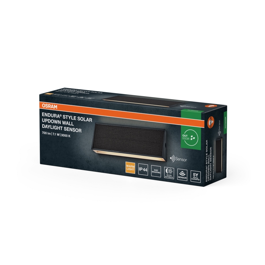 Osram - LED Dæmpbar solcelledrevet væglampe ENDURA STYLE LED/7,1W/4,2V 2000 mAh IP44 antracit