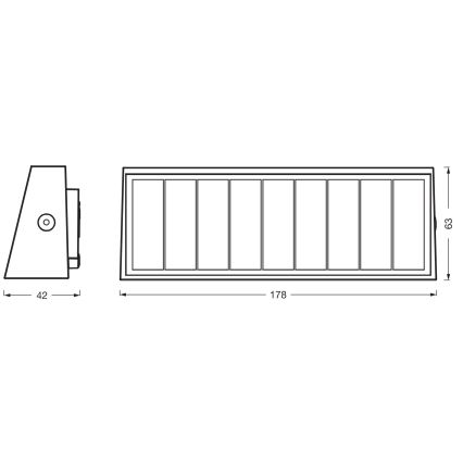 Osram - LED Dæmpbar solcelledrevet væglampe ENDURA STYLE LED/7,1W/4,2V 2000 mAh IP44 antracit