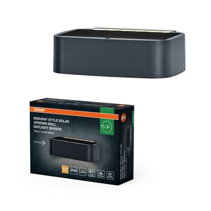 Osram - LED-dæmpbar solcelle-væglampe ENDURA STYLE LED/7,6W/4,2V 2000 mAh IP65 antracit