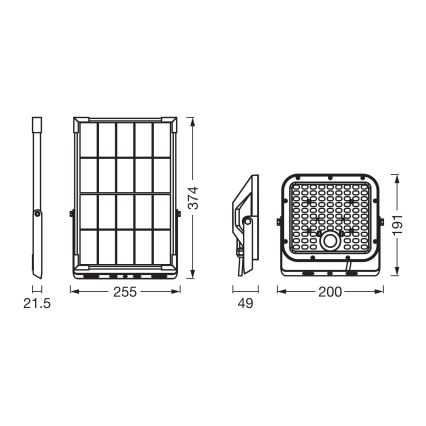 Osram - LED dæmpbar solcelledrevet projektør med sensor ENDURA LED/30W/6,4V 4000K IP65 sort + fjernbetjening