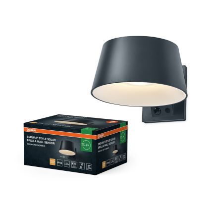 Osram - LED solcelledrevet væglampe med sensor ENDURA STYLE LED/10,1W/4,2V 2000 mAh IP54 antracit