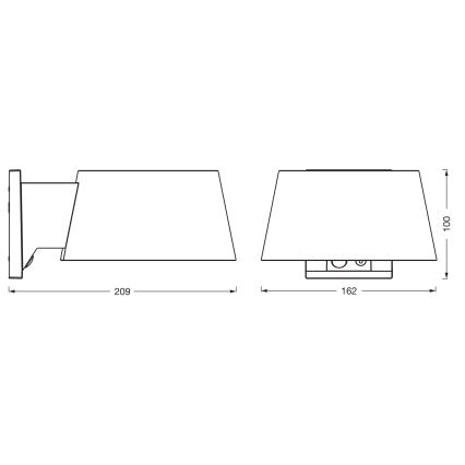 Osram - LED solcelledrevet væglampe med sensor ENDURA STYLE LED/10,1W/4,2V 2000 mAh IP54 antracit