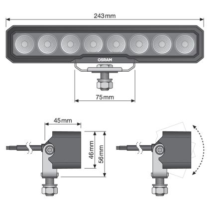 Osram - LED-spotlampe til bil LIGHTBAR WL VX250-WD LED/36W/12/24V 6000K IP69