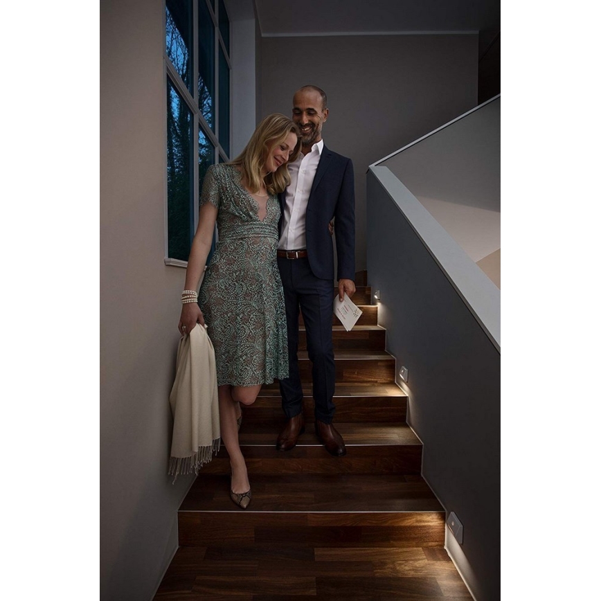 Osram - LED trappearmatur med sensor NIGHTLUX LED/0,25W/3xAAA IP54 sølv