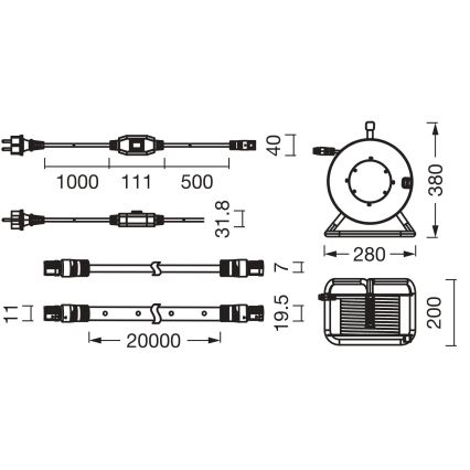 Osram - LED udendørs strip FLEX 20m LED/142W/230V IP65