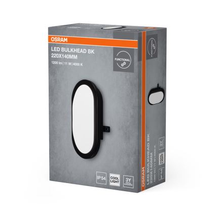 Osram - LED udendørs vægarmatur BULKHEAD LED/11W/230V IP54 sort
