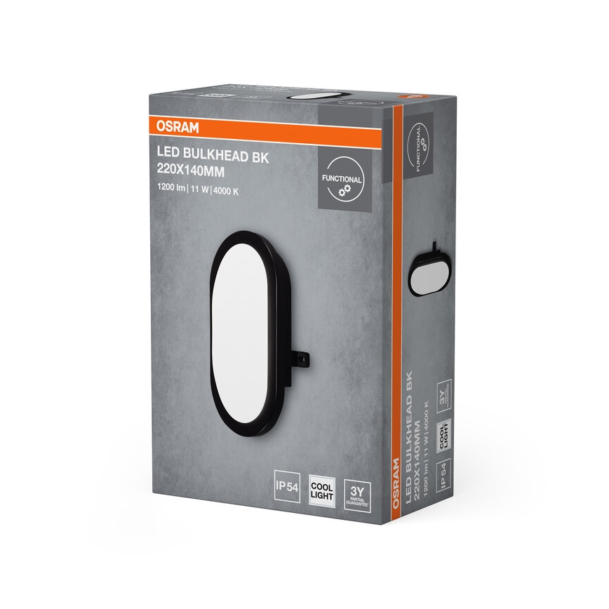 Osram - LED udendørs vægarmatur BULKHEAD LED/11W/230V IP54 sort