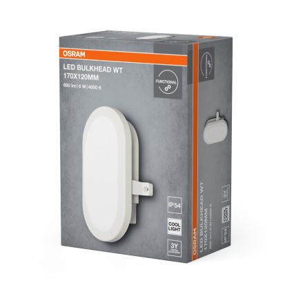 Osram - LED udendørs vægarmatur BULKHEAD LED/6W/230V IP54 hvid