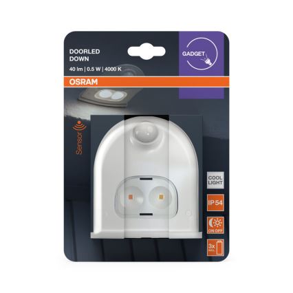 Osram - LED udendørs vægarmatur med sensor DOORLED LED/0,5W/3xAA IP54 hvid
