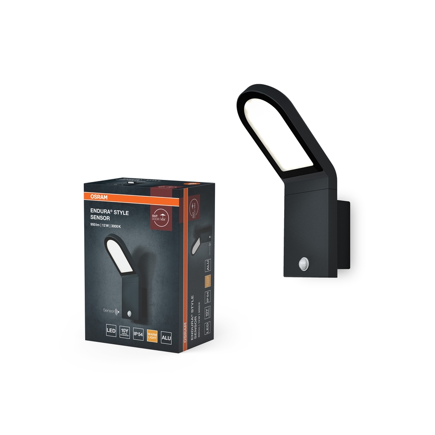 Osram - LED udendørs væglampe med skumrings- og bevægelsessensor ENDURA STYLE LED/12W/230V IP54