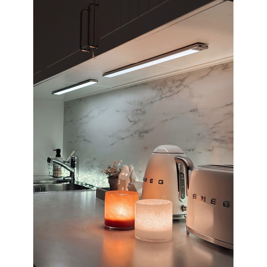 Osram - LED underskabslampe med bevægelses- og skumringssensor LINEAR LED/4W/3,7V 1500 mAh 3000/4000/6500K 60 cm grå