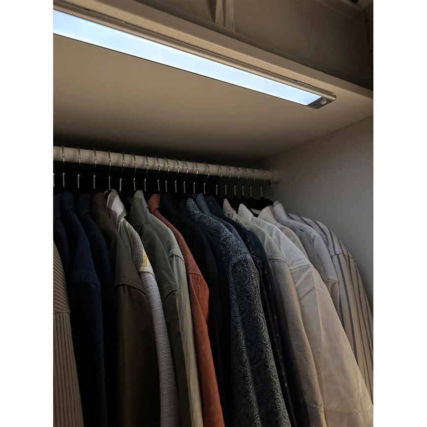 Osram - LED underskabslampe med bevægelses- og skumringssensor LINEAR LED/3,2W/3,7V 500 mAh 3000/4000/6500K 40 cm grå