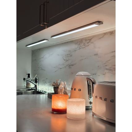 Osram - LED underskabslampe med bevægelses- og skumringssensor LINEAR LED/3,2W/3,7V 500 mAh 3000/4000/6500K 40 cm grå