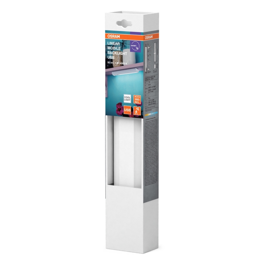 Osram - LED underskabslampe med sensor MOBILE LED/1W/3,7V 500 mAh 20 cm