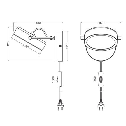 Osram - LED væglampe DECOR PUCK LED/11W/230V sort
