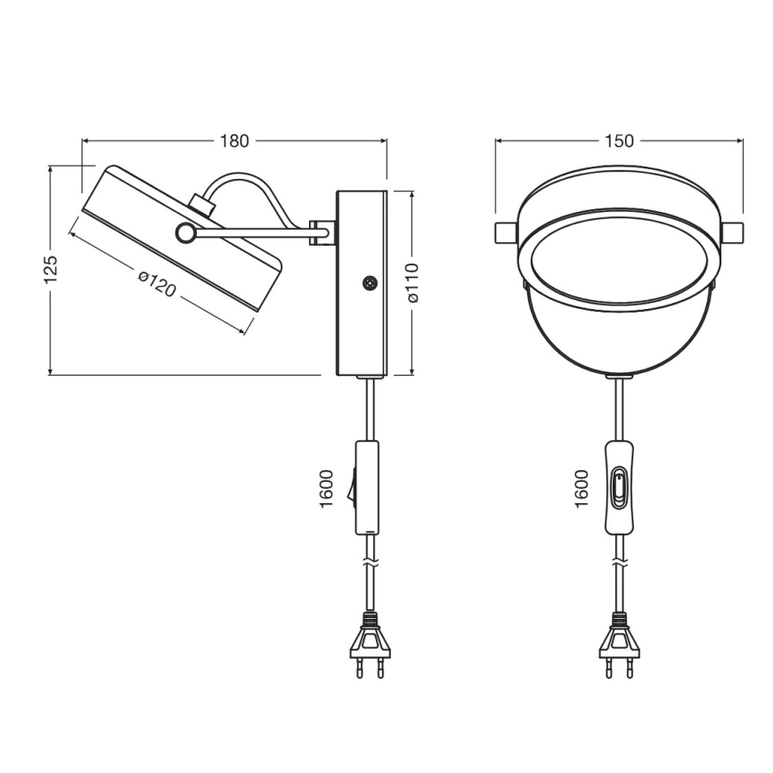 Osram - LED væglampe DECOR PUCK LED/11W/230V sort