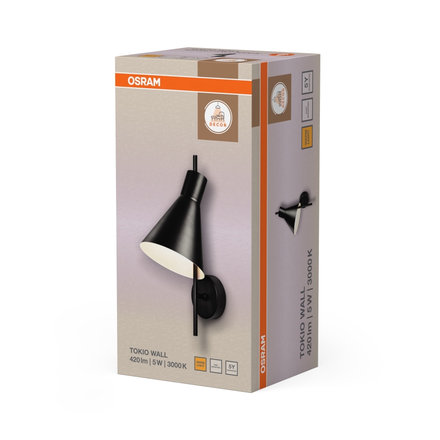Osram - LED-væglampe DECOR TOKIO LED/5W/230V sort
