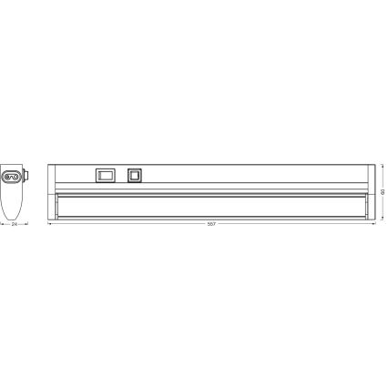 Osram - LED-dæmpbar underskabslampe LINEAR TURN LED/10W/230V 3000/4000/6500K 55 cm sort